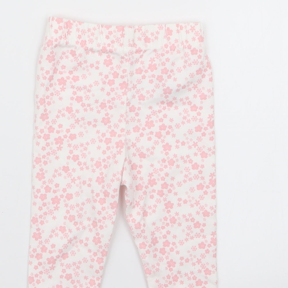 Asda George Girls Multicoloured Floral Jogger Trousers Size 3-6 Months - leggings