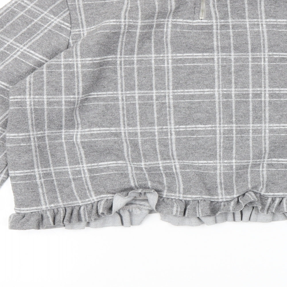 River Island Womens Grey Check Pullover Jumper Size 12
