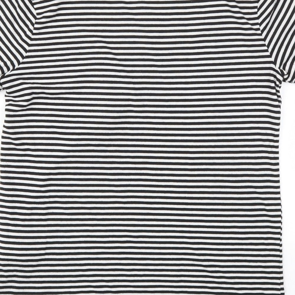 Primark Womens Black Striped Basic T-Shirt Size 4