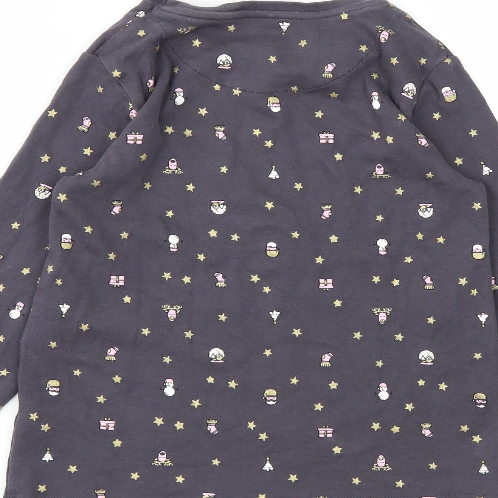 George Girls Grey Animal Print Top Pyjama Top Size 10-11 Years