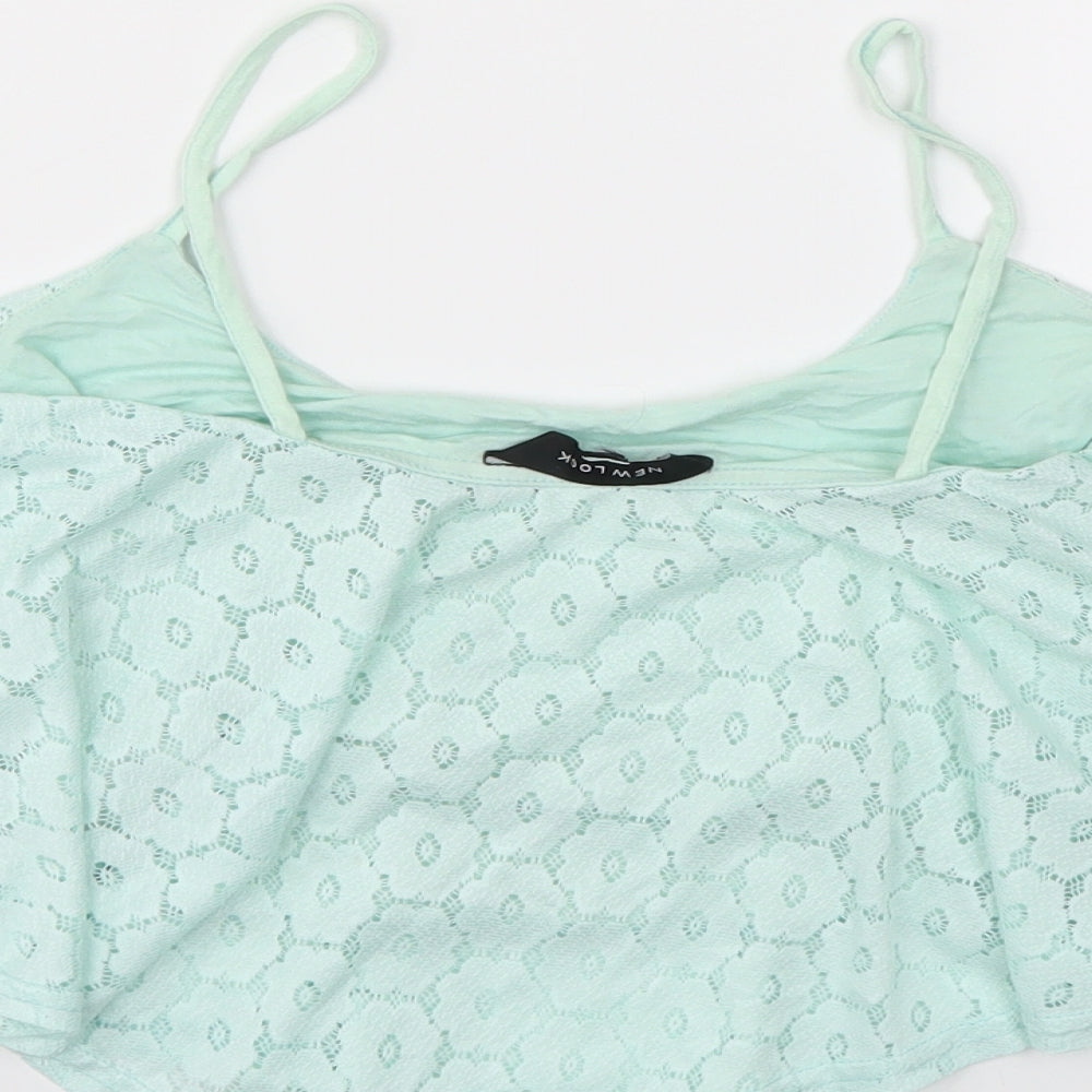 New Look Womens Green Floral Basic T-Shirt Size 10