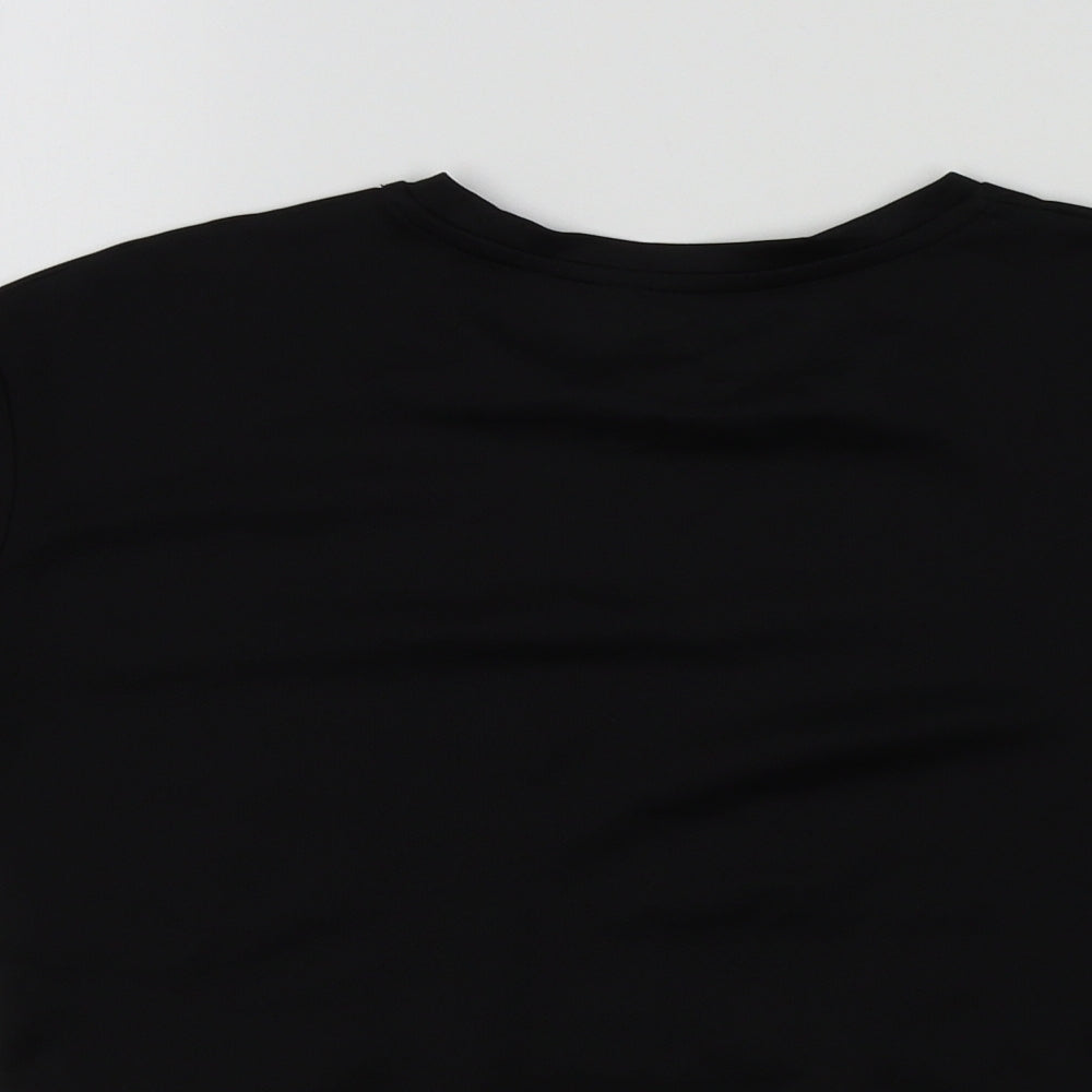 YD Girls Black Colourblock Basic T-Shirt Size 8-9 Years