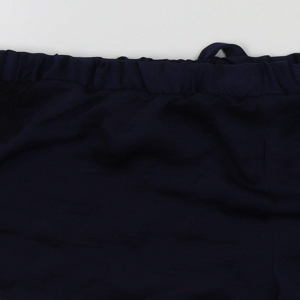 love to lounge Womens Blue Solid Kimono Pyjama Pants Size M