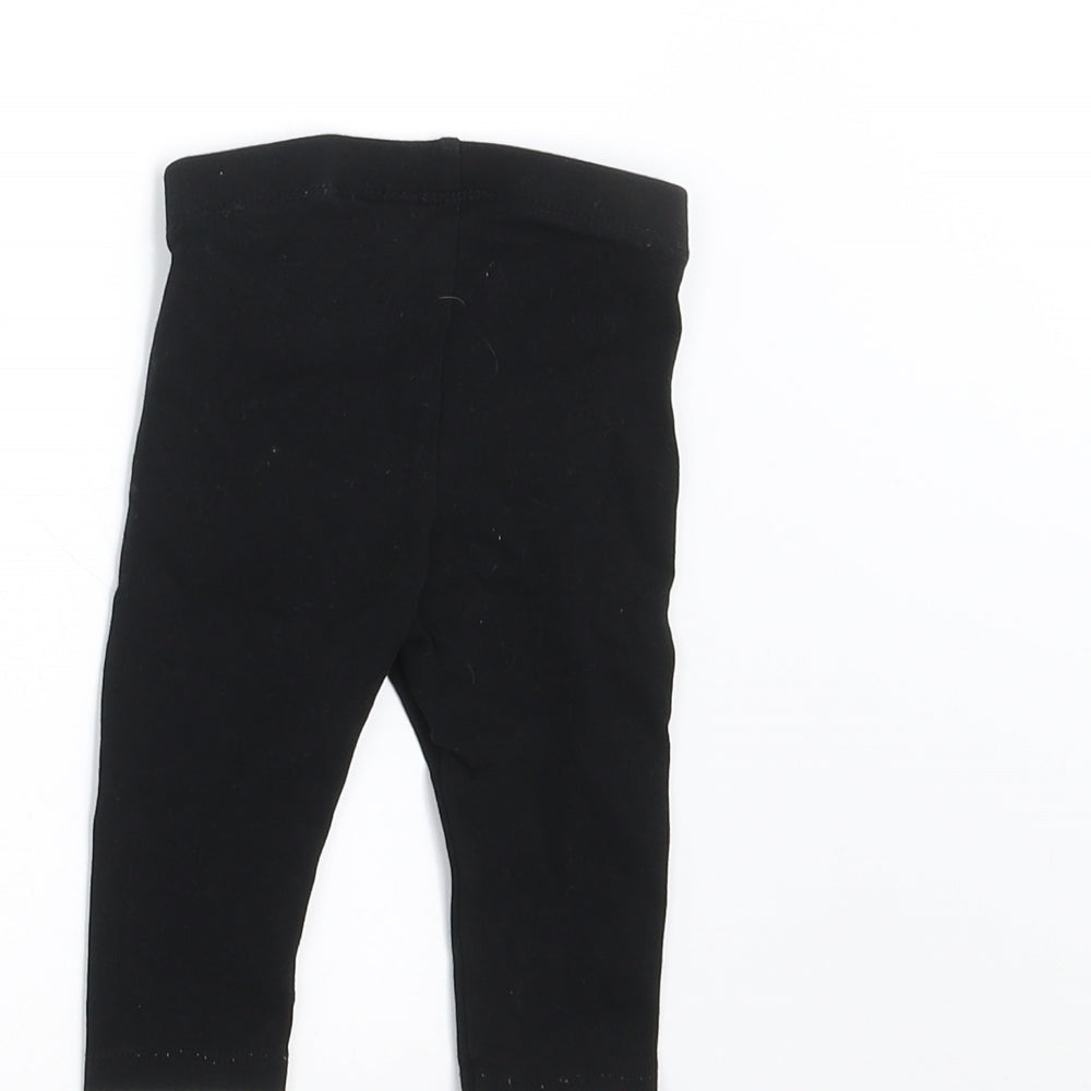 H&M Girls Black Trousers Size 3-6 Months - 2-4 months