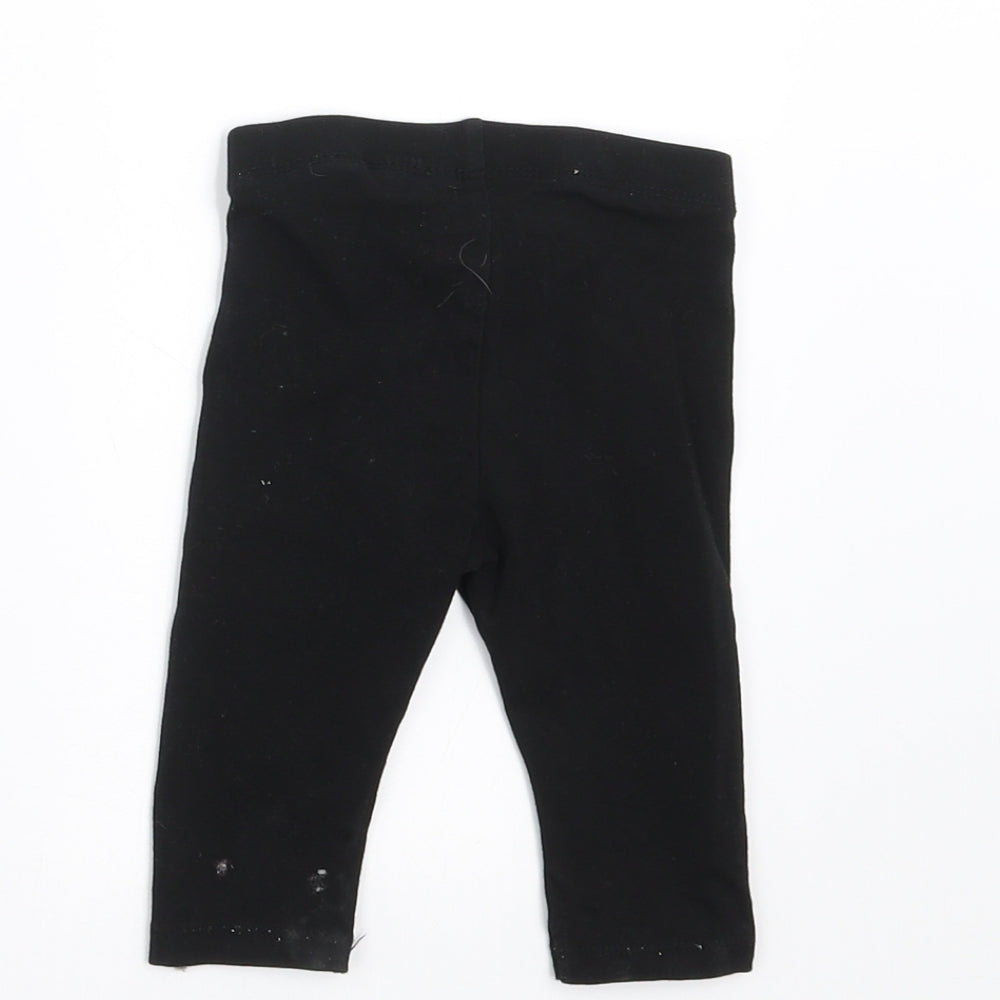 H&M Girls Black Trousers Size 3-6 Months - 2-4 months
