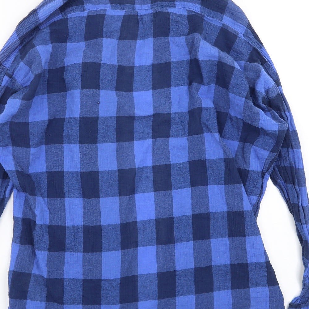 Lee Womens Blue Check Basic Button-Up Size XS