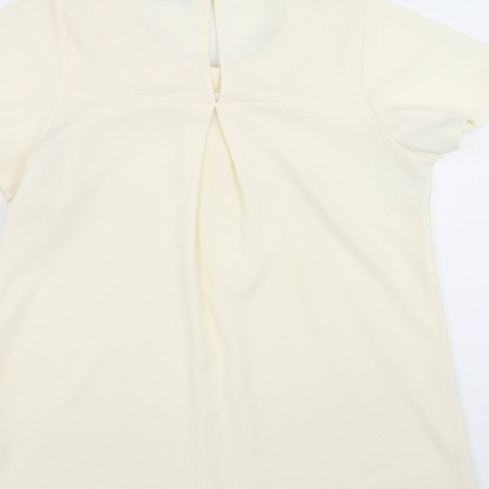 George Womens Ivory Basic Blouse Size 14 - beaded neck line