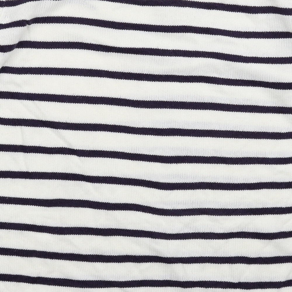 Isle Womens White Striped Knit Pullover Jumper Size 16