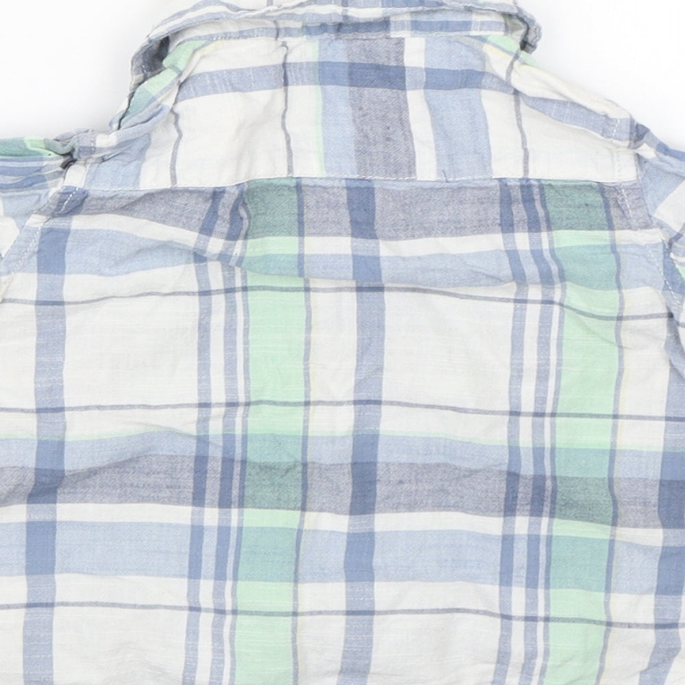 TU Boys Blue Check Basic Button-Up Size 12-18 Months