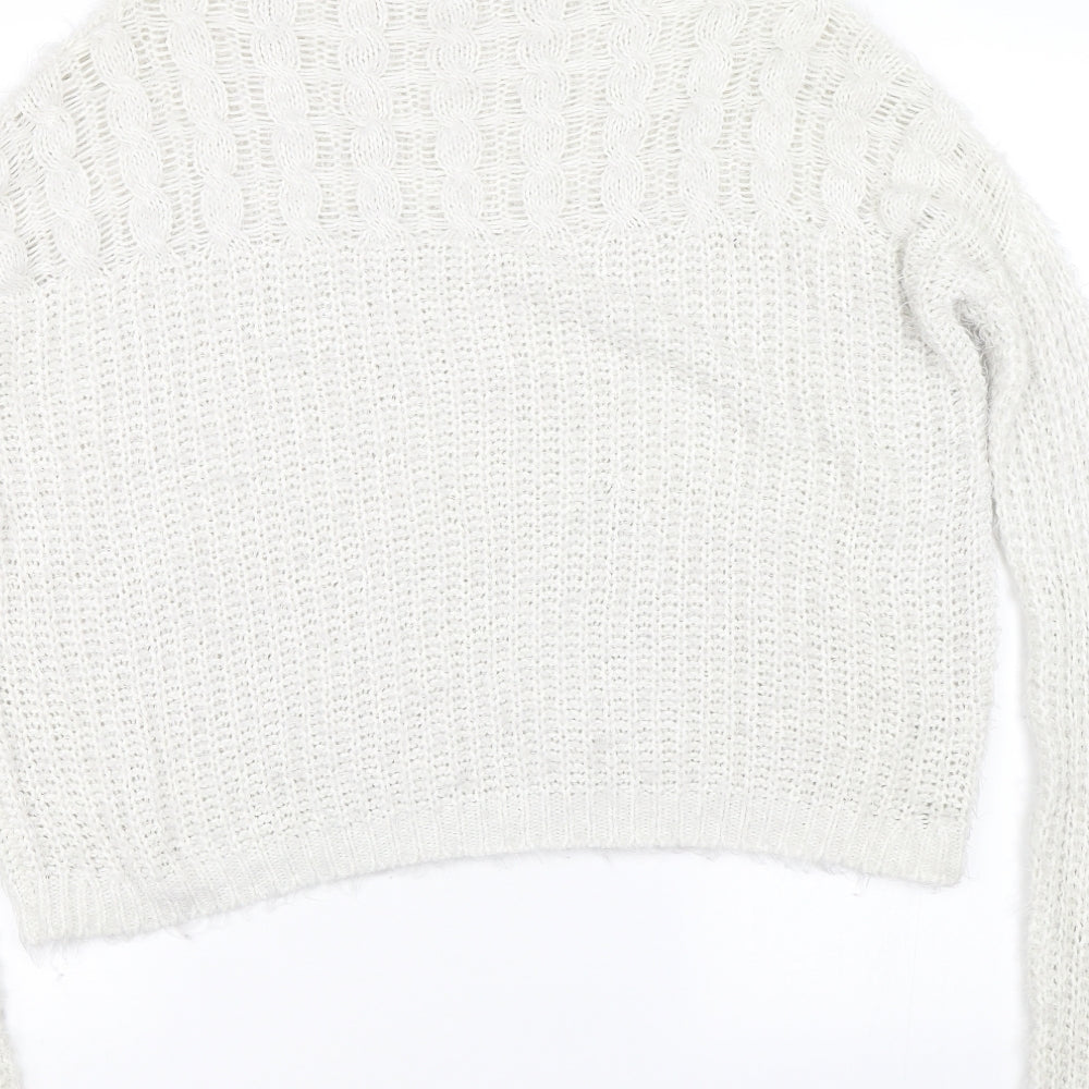 NEXT Womens White Knit Pullover Jumper Size 8