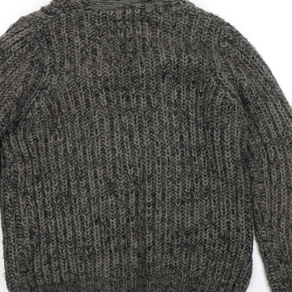 New Look Womens Grey Knit Cardigan Jumper Size 8