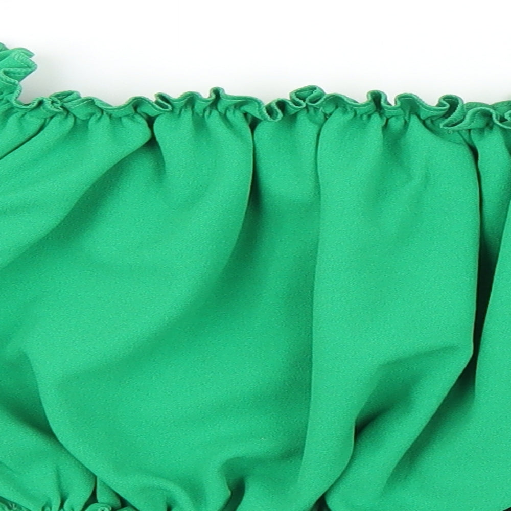 New Look Womens Green Cropped Blouse Size 8