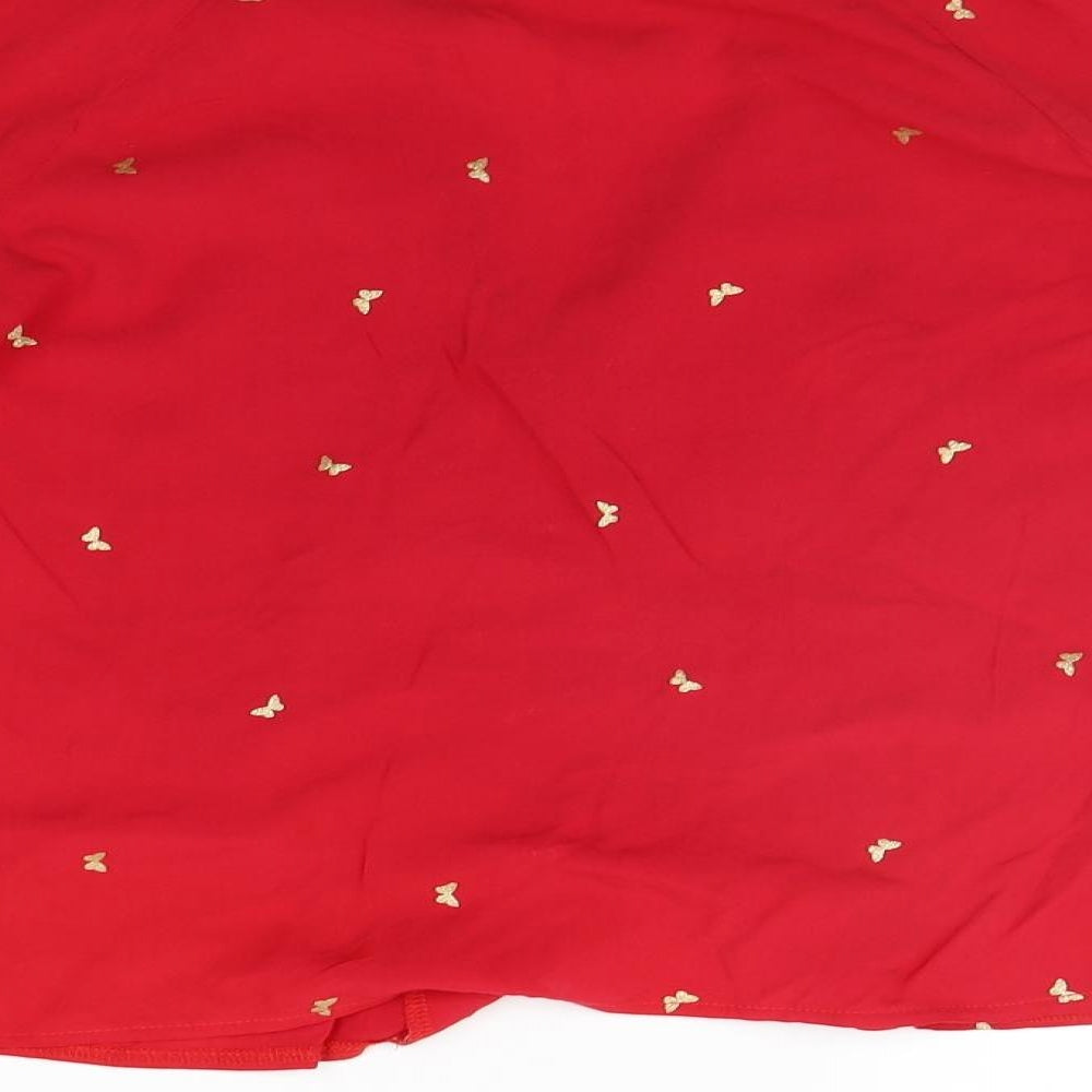Grace & Mila Womens Red Button-Up Size S