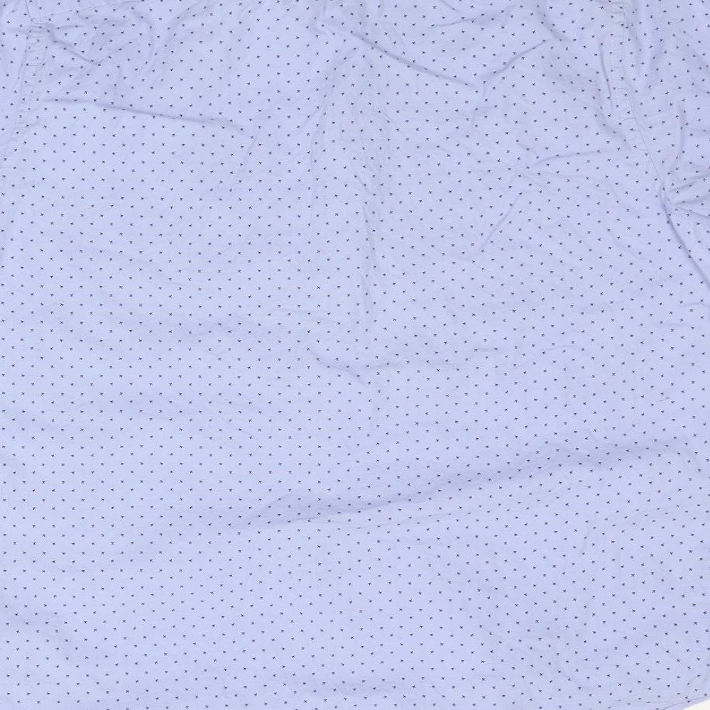 George Mens Blue Geometric Button-Up Size XL