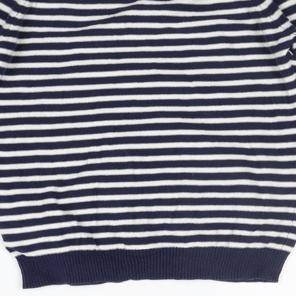 Divided Womens Blue Striped Pullover Jumper Size 8