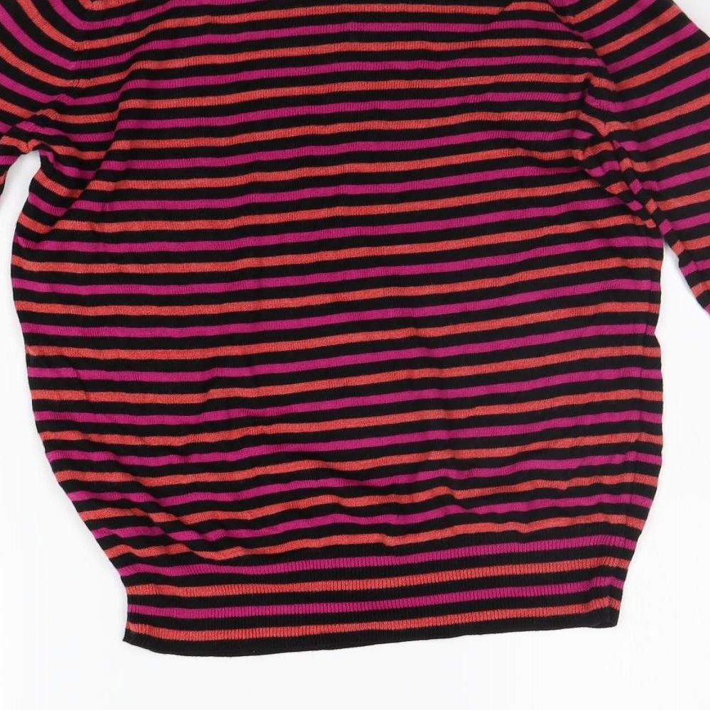 Marks & Spencer Womens Beige Striped Pullover Jumper Size 10