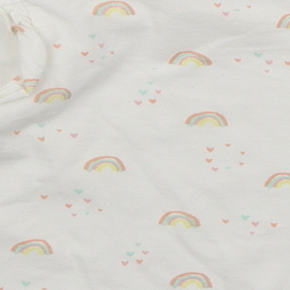 George Baby White Basic T-Shirt Size 3-6 Months - Rainbows
