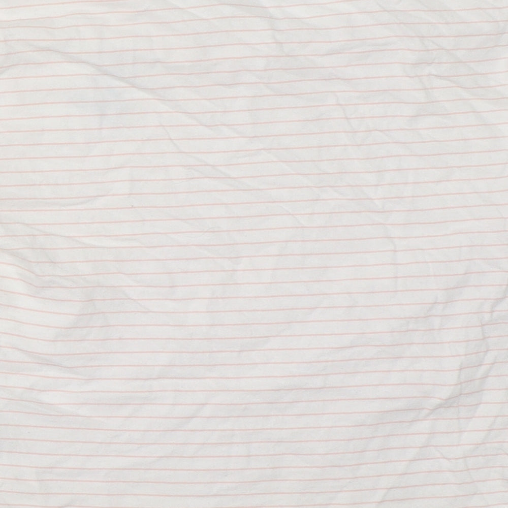 New Look Girls White Striped Basic T-Shirt Size 10-11 Years