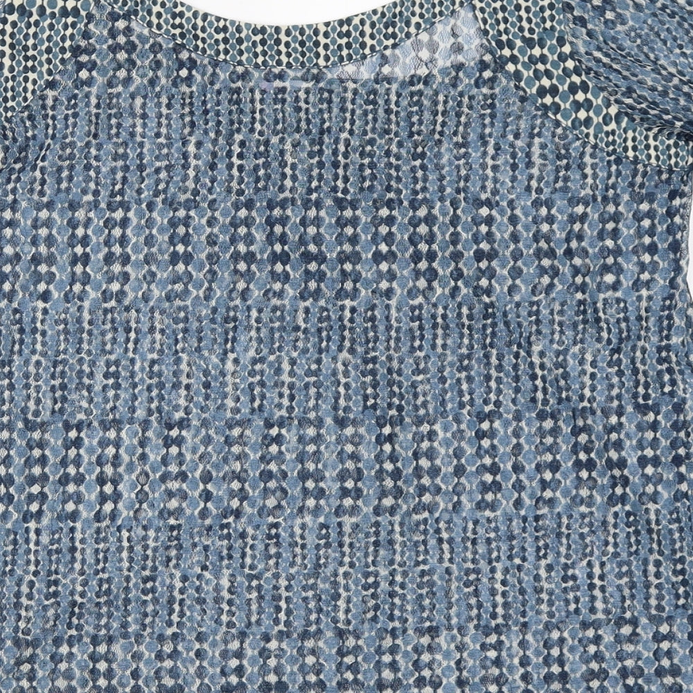 Preworn Womens Blue Basic Blouse Size 12