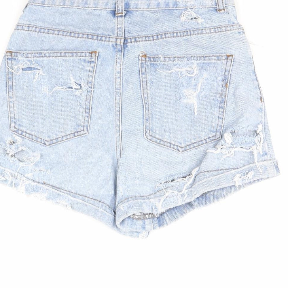 Topshop Womens Blue Denim Cut-Off Shorts Size 26 in
