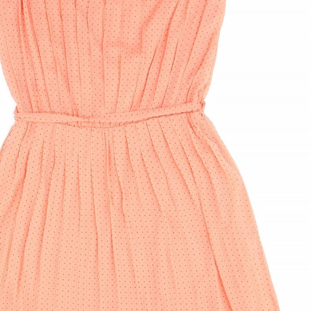 Vera Moda Womens Orange Polka Dot Fit & Flare Size S