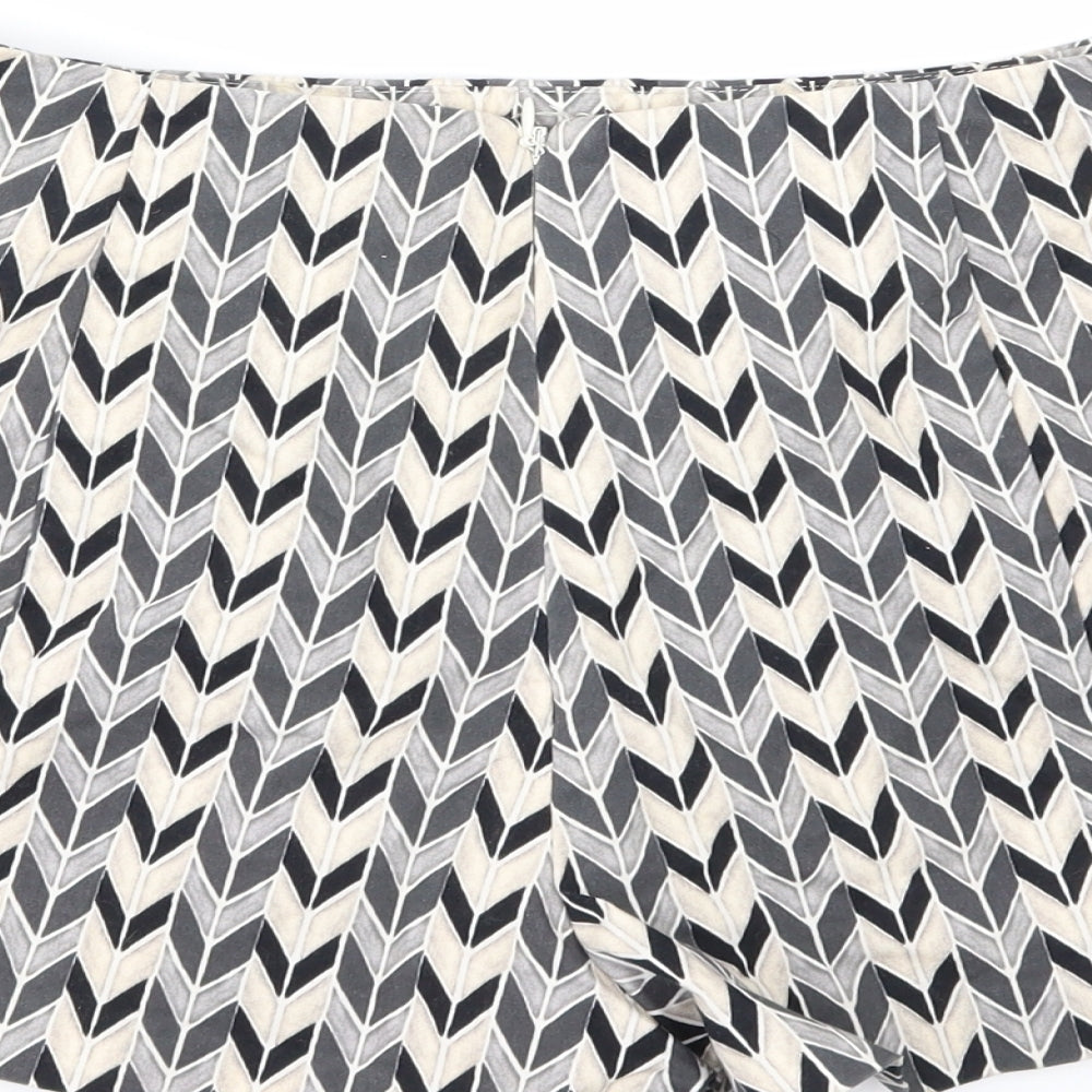 Topshop Womens Grey Geometric Cut-Off Shorts Size 10