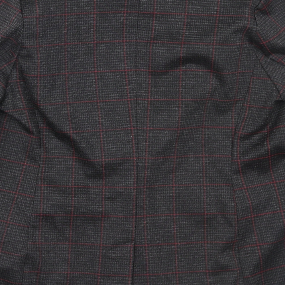 Newlook Womens Grey Check Jacket Blazer Size 10
