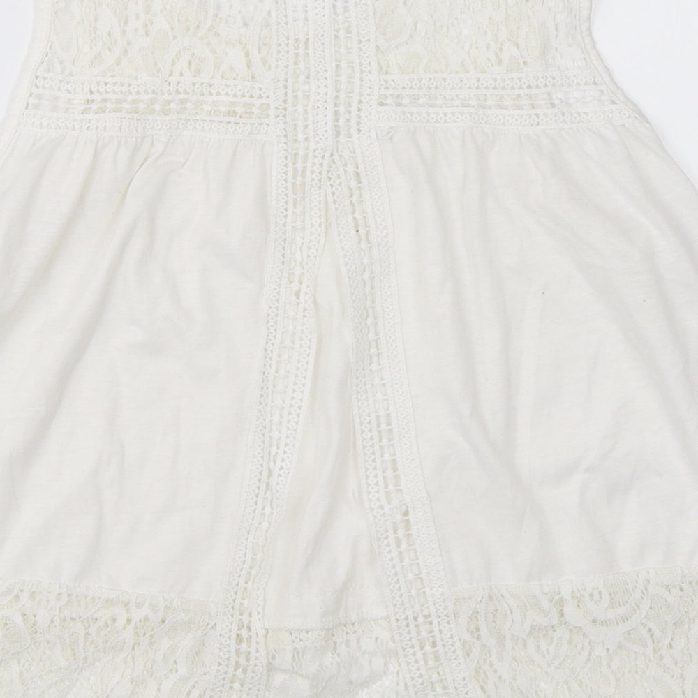 Preworn Womens White Basic Blouse Size M