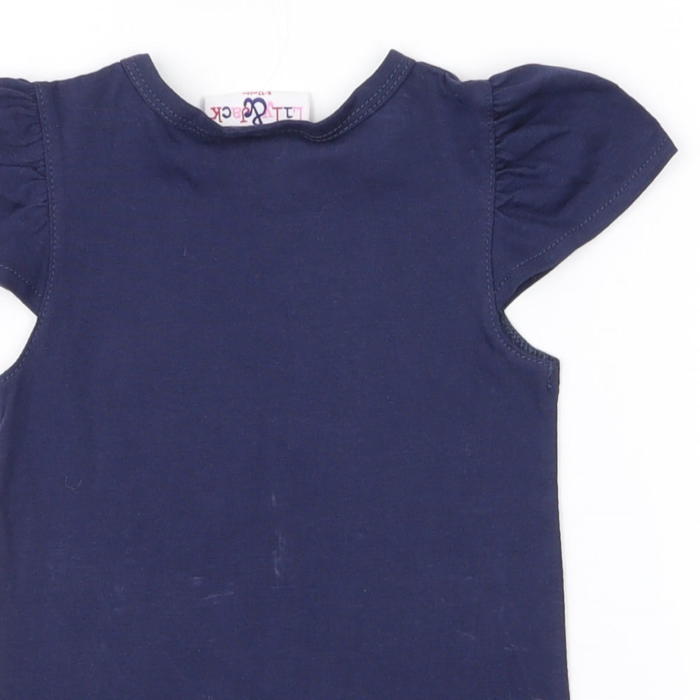Lily & Jack Girls Blue Animal Print Pullover Blouse Size 6-9 Months - Under the Sea