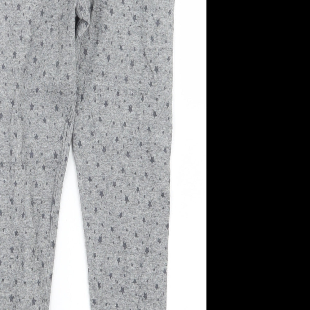 NEXT Girls Grey Geometric Carrot Trousers Size 8 Years