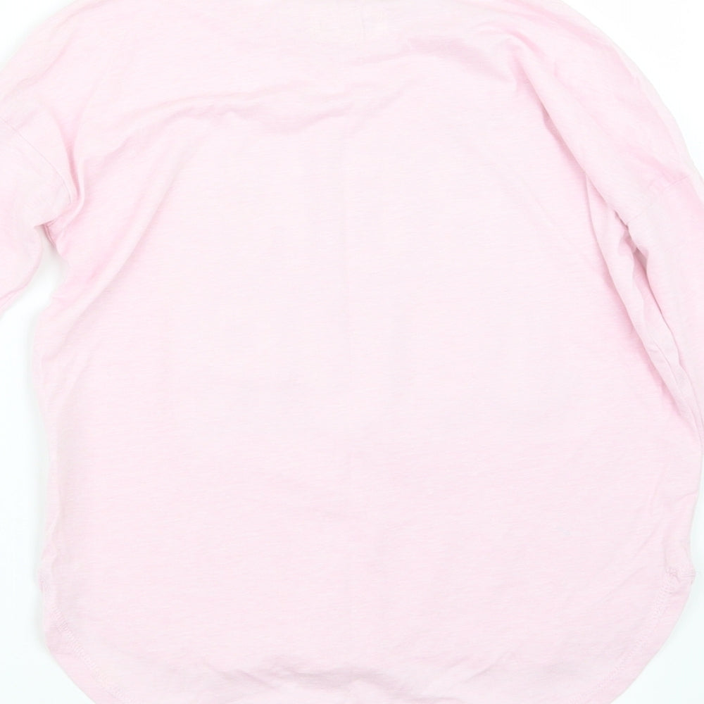 Brand and care label for Gap girls’ pink basic t-shirt, size 8, years - beauty and the beast