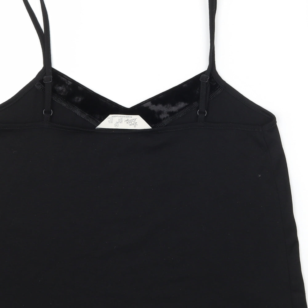 Love To Lounge Womens Black Solid Jersey Top Pyjama Top Size M
