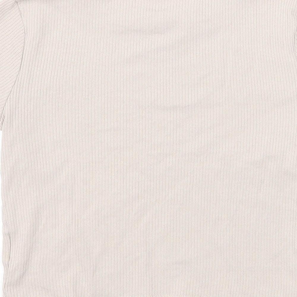 H&M Girls Beige Jersey Basic T-Shirt Size 9-10 Years