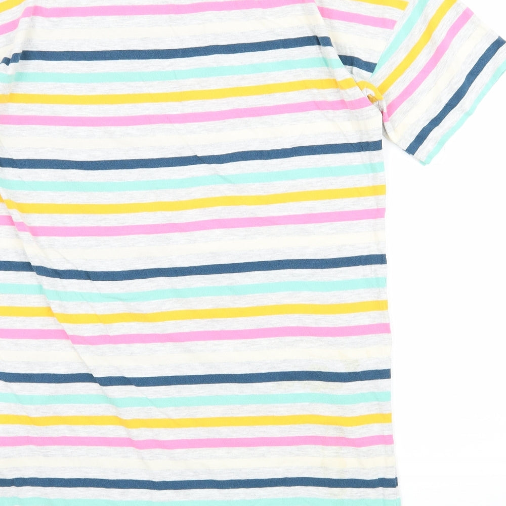 M& Womens Multicoloured Striped Jersey Top Pyjama Top Size 10