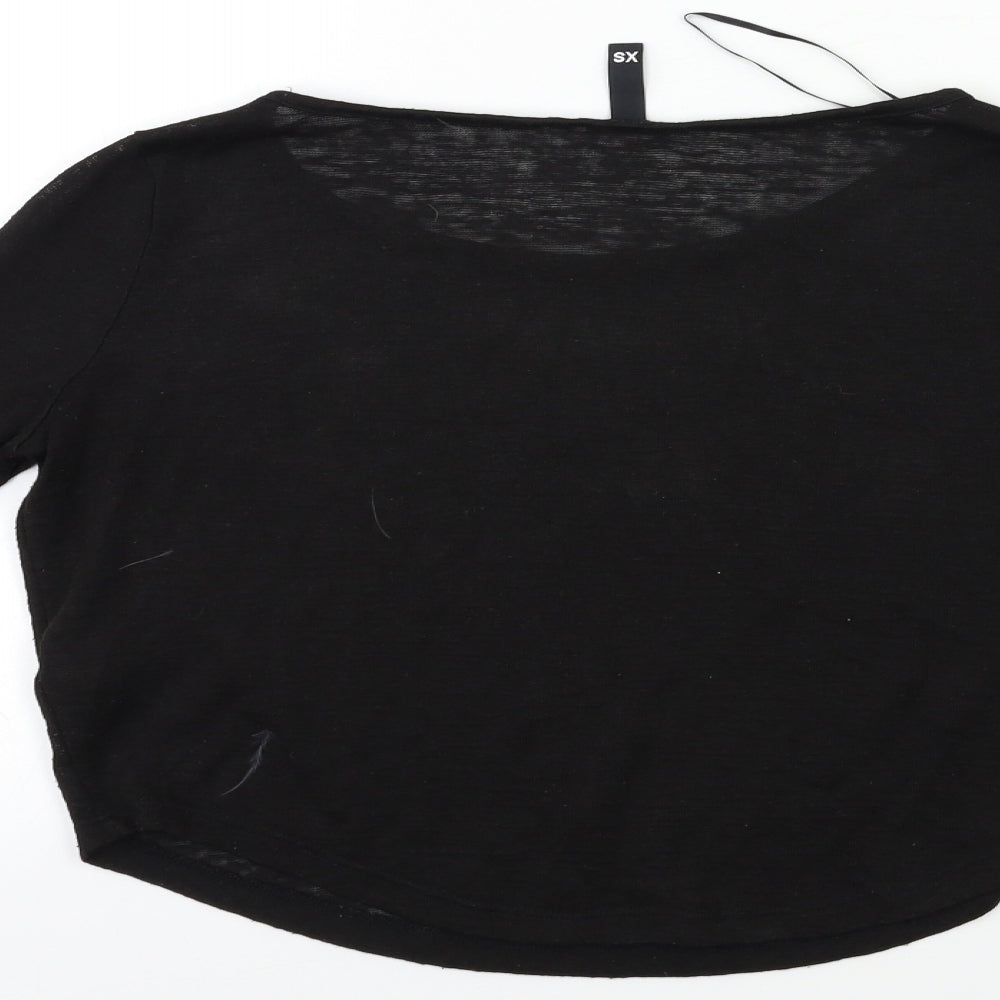H&M Womens Black Knit Pullover Jumper Size XS