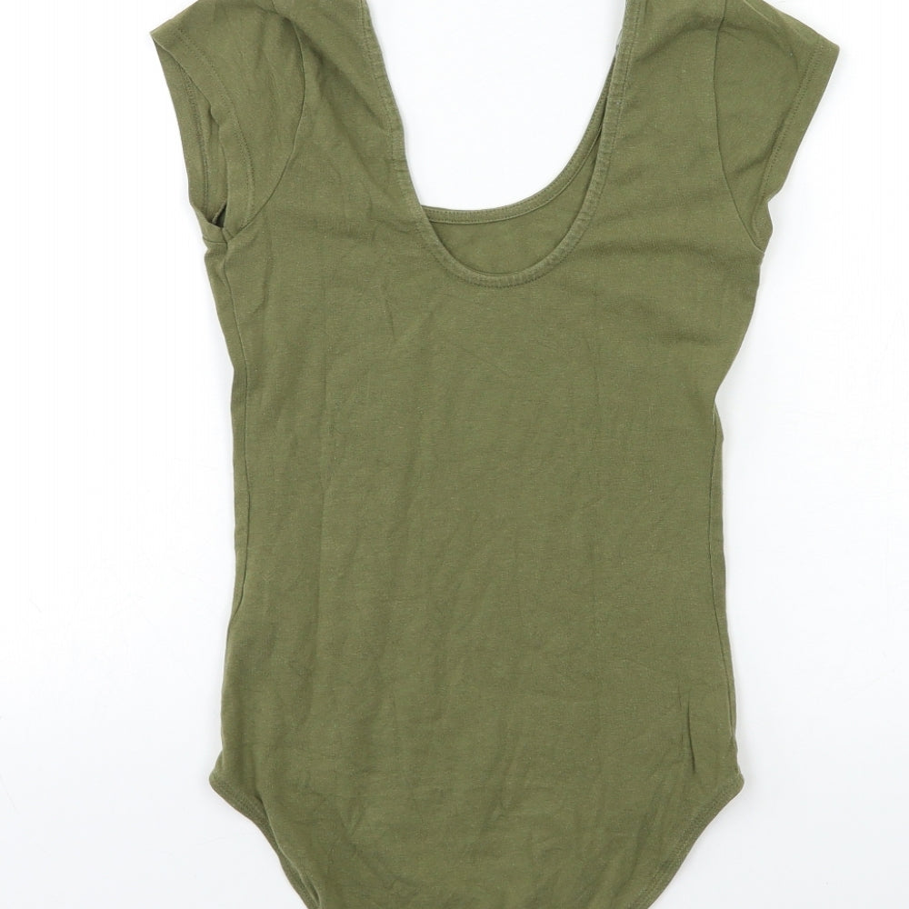 Miss Selfridge Womens Green Basic T-Shirt Size 8