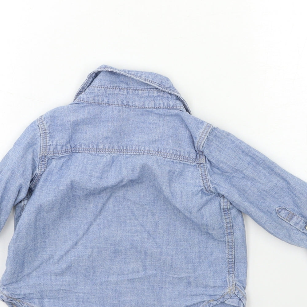 Gap Baby Blue Denim Basic Button-Up Size 12-18 Months