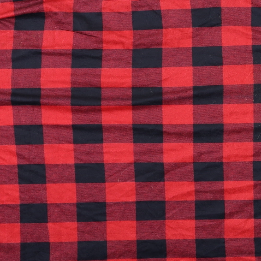 Zanzea Womens Red Check Basic T-Shirt Size M