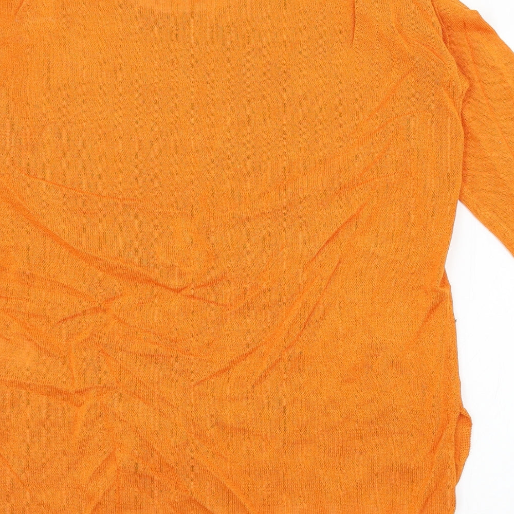 NEXT Womens Orange Knit Pullover Jumper Size 6 - Cut out shoulder
