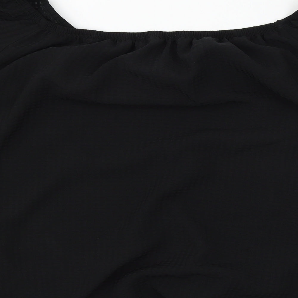 George Womens Black Chiffon Basic Blouse Size 10