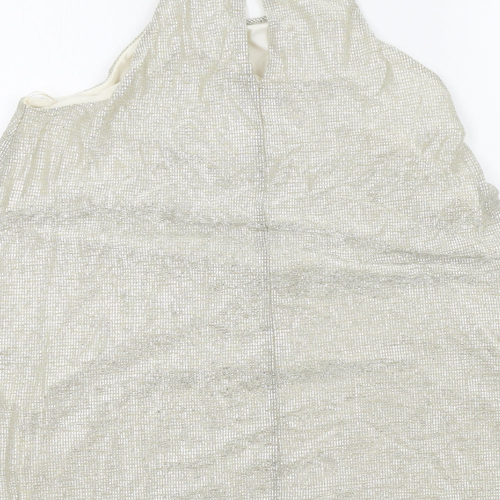 Primark Womens Gold Colourblock A-Line Size 14