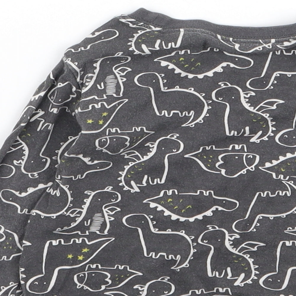Asda George Boys Grey Geometric Babydoll Pyjama Top Size 12-18 Months
