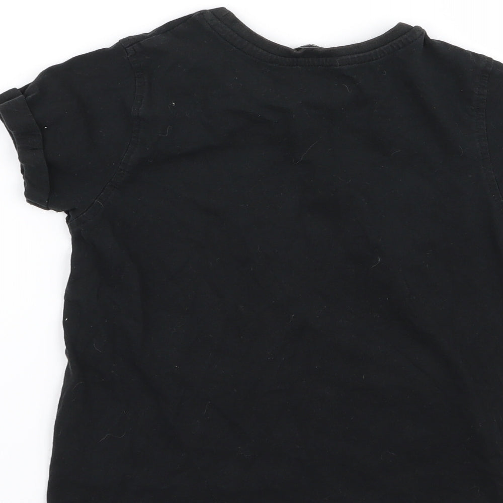 Asda George Boys Black Basic T-Shirt Size 6-7 Years