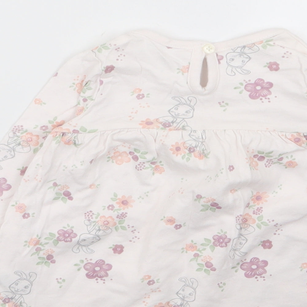 Asda George Girls Multicoloured Floral T-Shirt Dress Size 3-6 Months