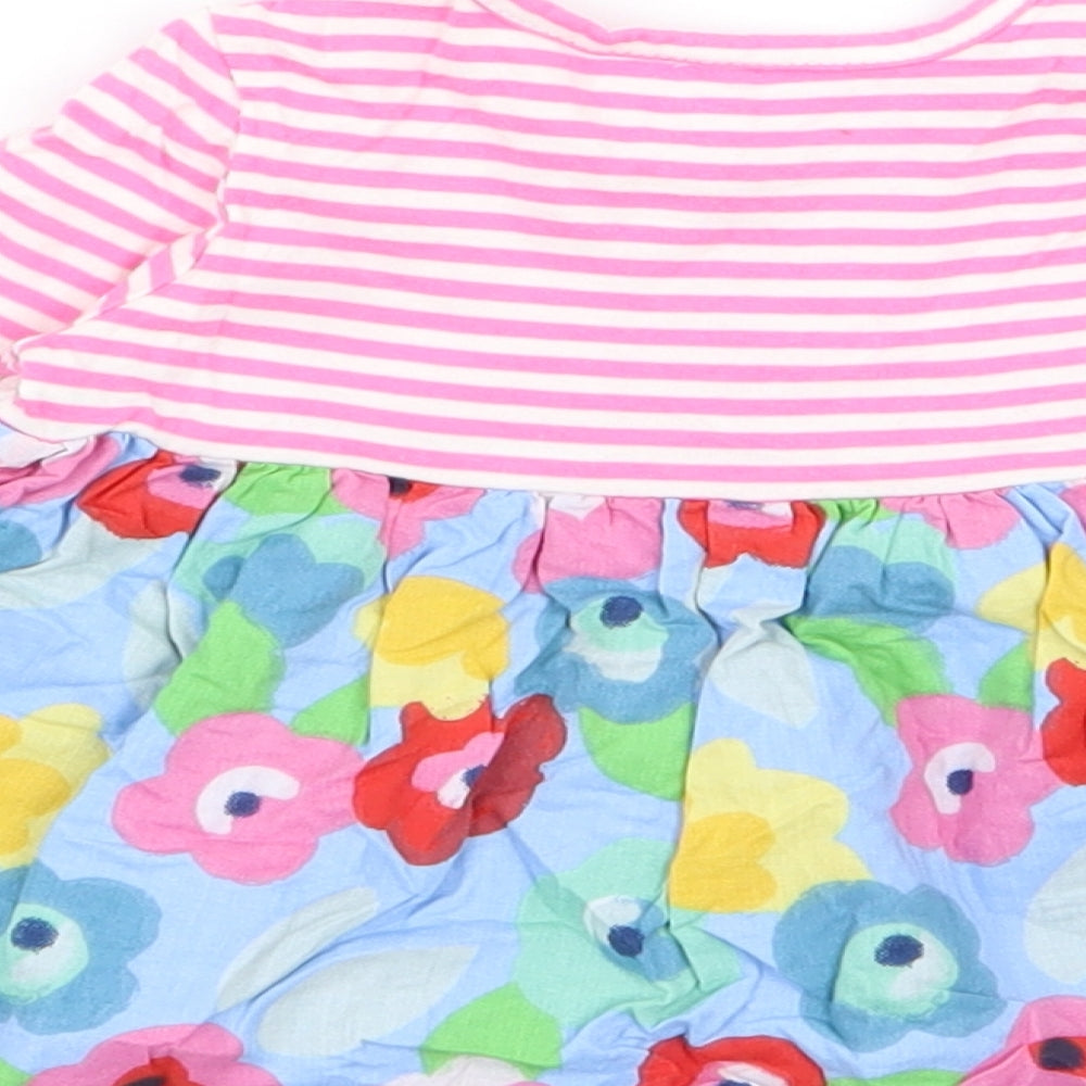 Brand and care label for Tu girls’ multicoloured striped fit & flare, size 0-3, months