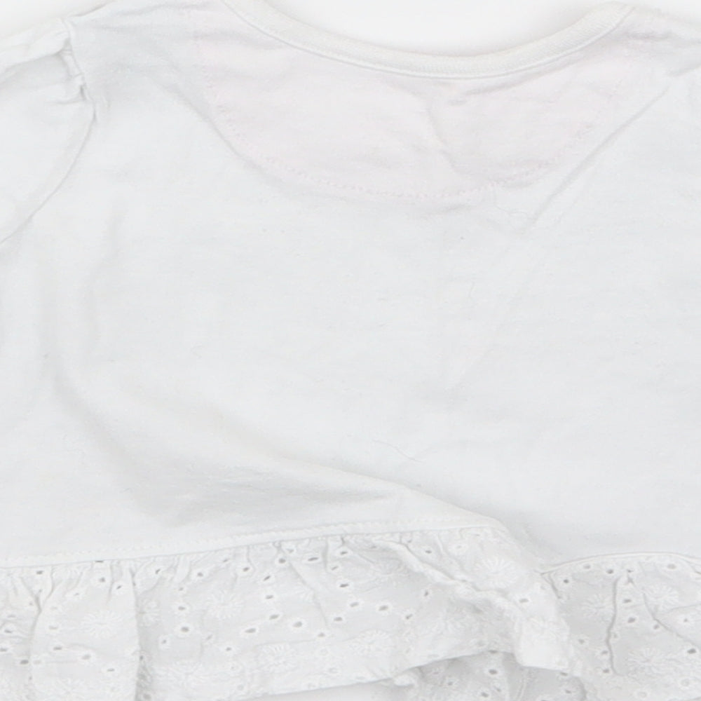 Nutmeg Girls White Floral Basic T-Shirt Size 0-3 Months