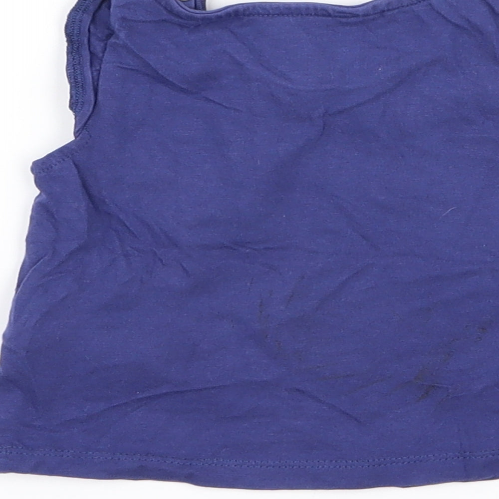 F&F Girls Blue Floral Basic Tank Size 0-3 Months