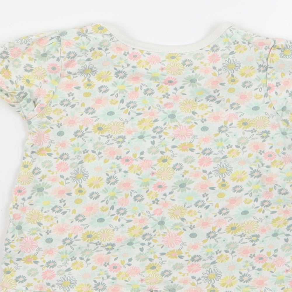 Asda George Girls Multicoloured Floral Basic T-Shirt Size 3-6 Months
