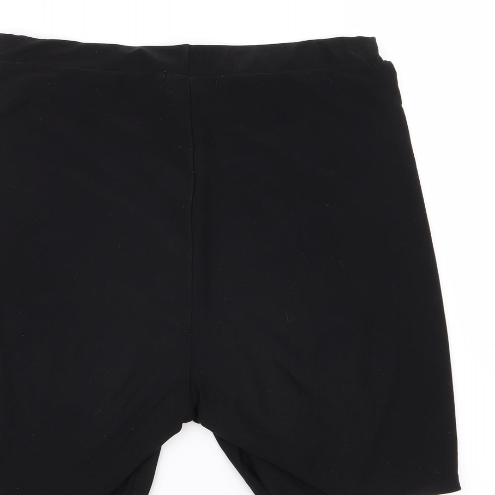 PRETTYLITTLETHING Womens Black Sweat Shorts Size 10 - Stretch waistband