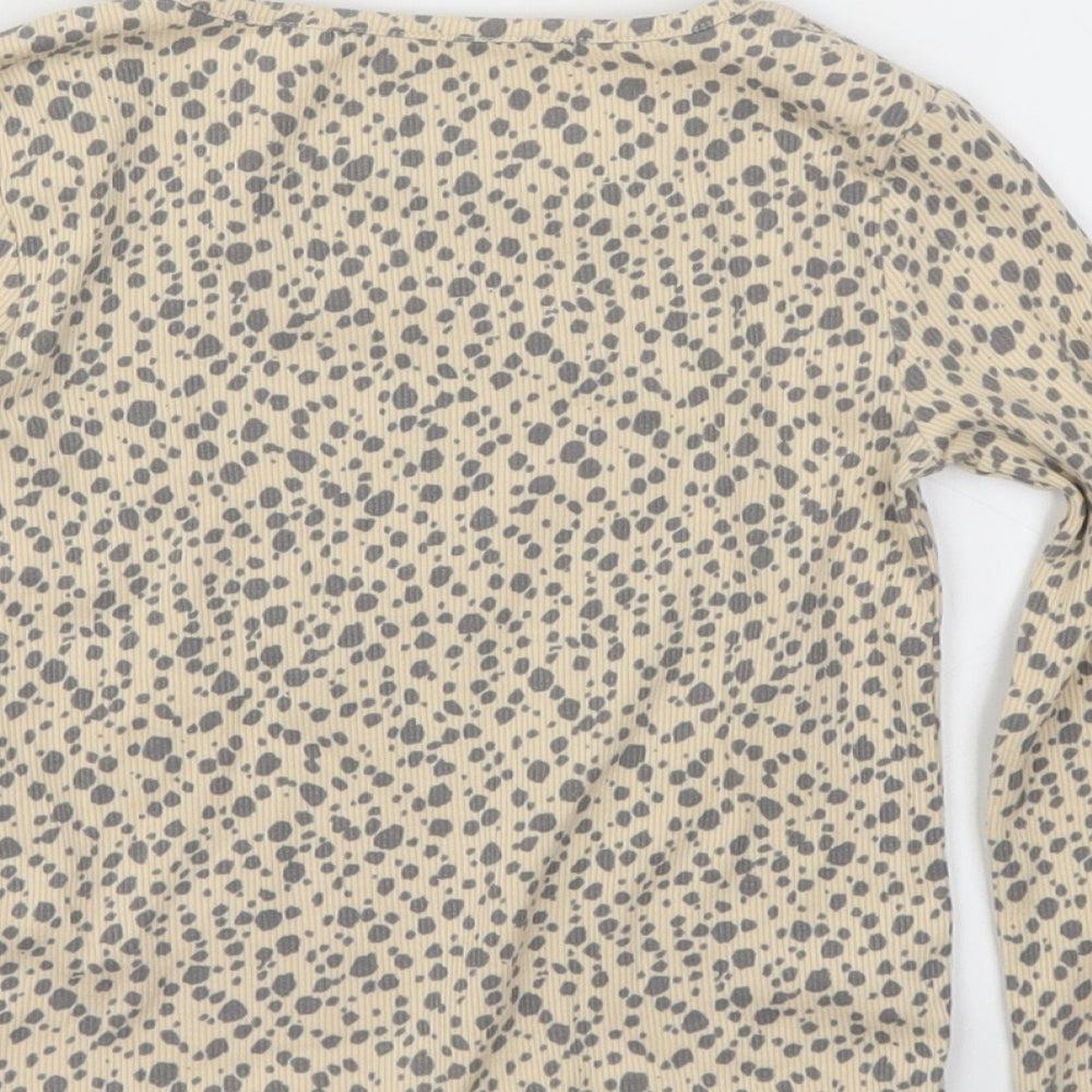 NEXT Girls Beige Animal Print Basic T-Shirt Size 2-3 Years